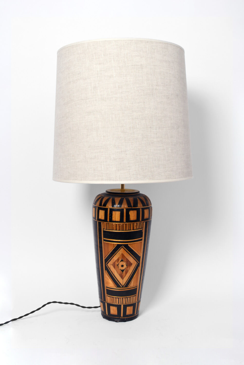 Straw marquetry lamp, 1920s.