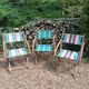 3 antique folding garden armchairs