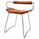 Table height stool with a backrest in aged silver metal and natural tan leather.