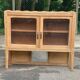 Vitrine vaisselier vintage en bois massif art déco 1950