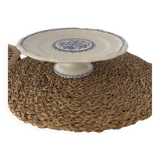 Old earthenware cake display from Gien decor Rouen