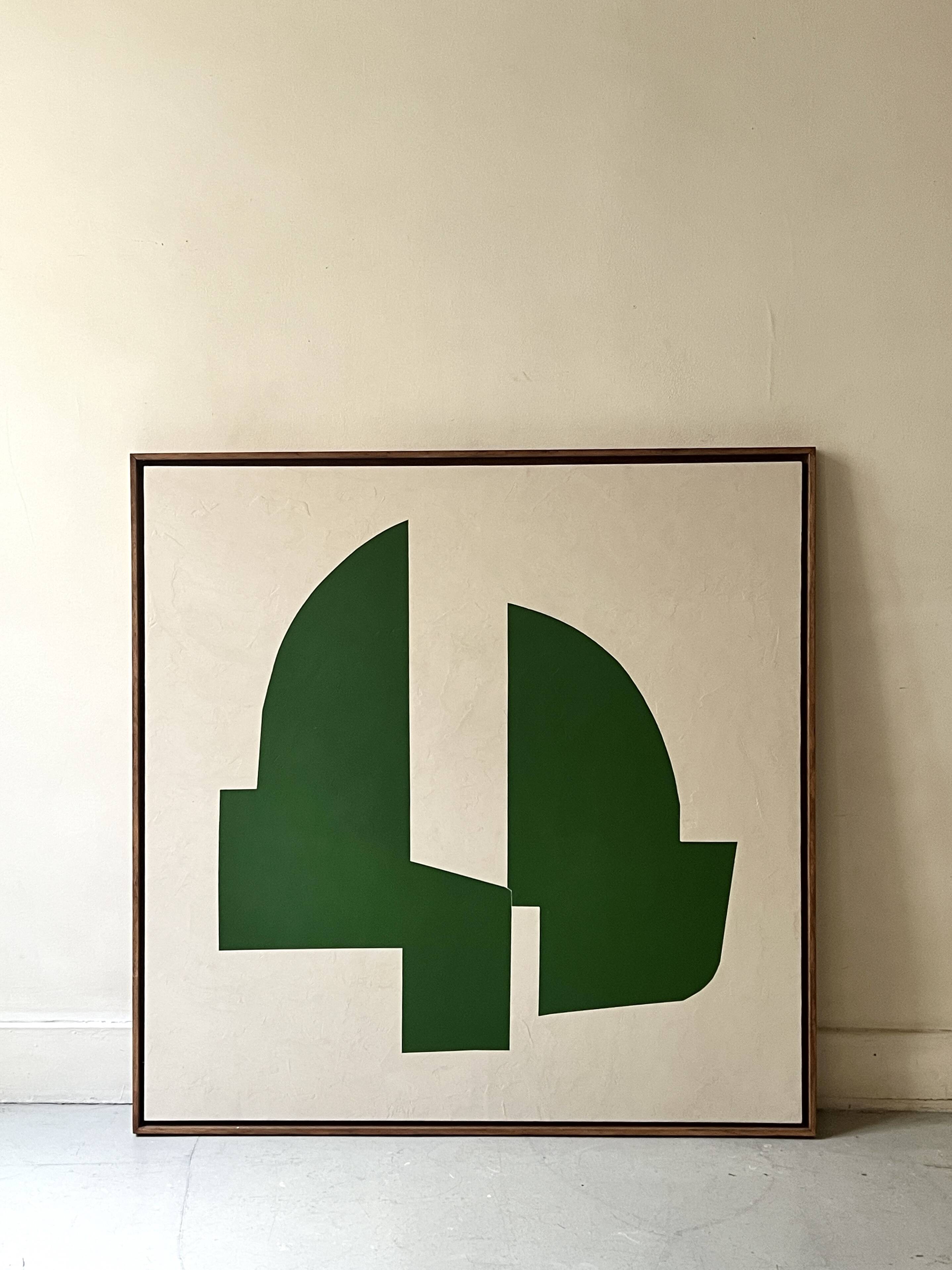 Large contemporary painting Green Forms Audrey Noel dated & signed