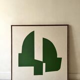 Large contemporary painting Green Forms Audrey Noel dated & signed