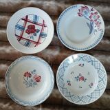 16 mismatched antique deep plates