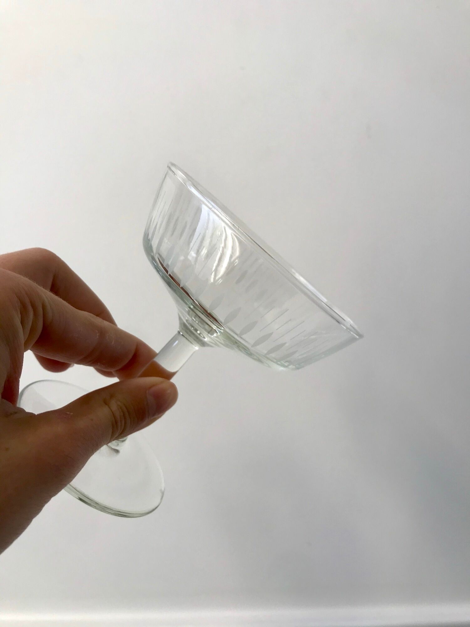 Lot de 10 coupes à champagne en verre cristallin années 50-60