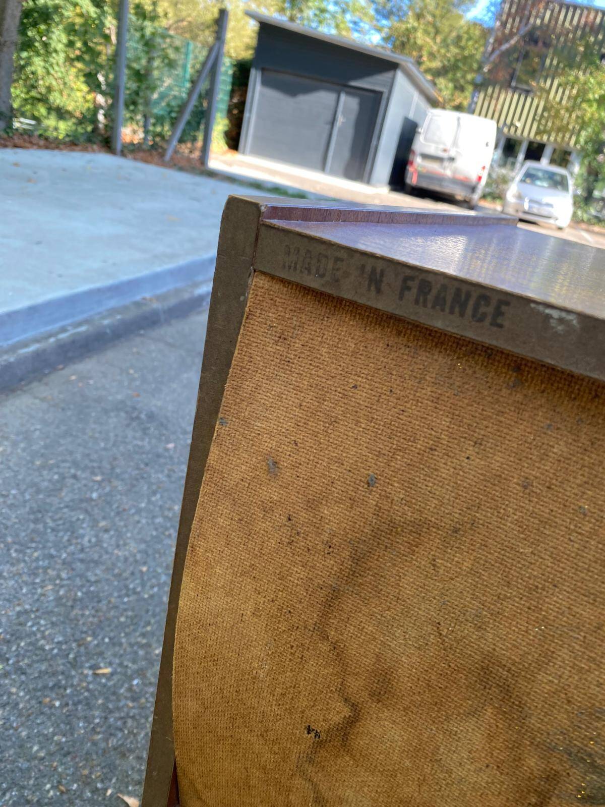 Vintage TV/Hi-Fi Unit on Wheels in Walnut Style, made in France 1970.