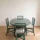 Ensemble salle à manger vintage rotin et frêne vert