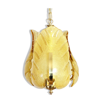 Golden Murano glass pendant light