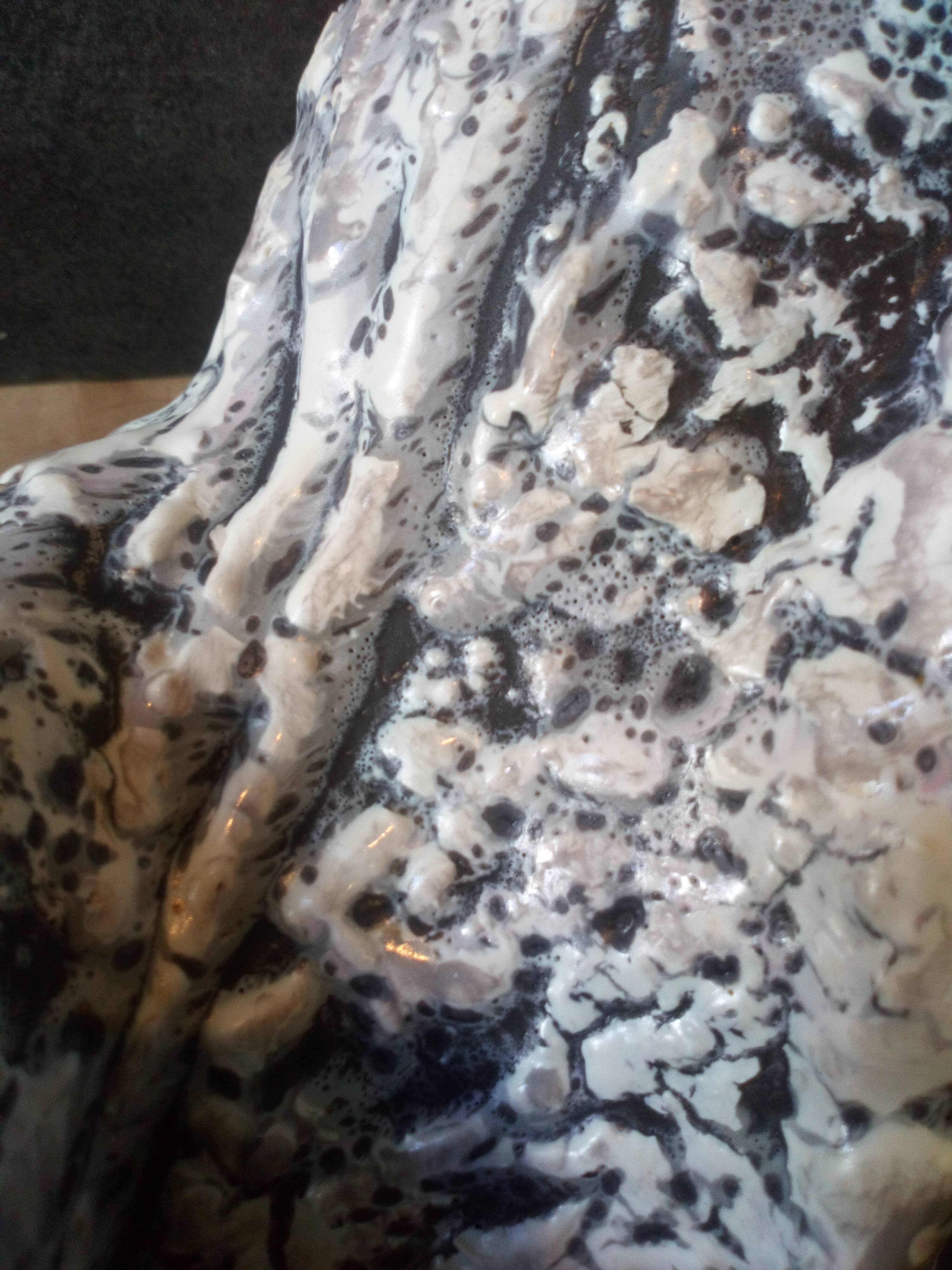 Louis Giraud's twisted double vase in Vallauris ceramic foam