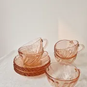 Set of 6 Coffee Cups & Saucers "Rosaline" '70s - Arcoroc France