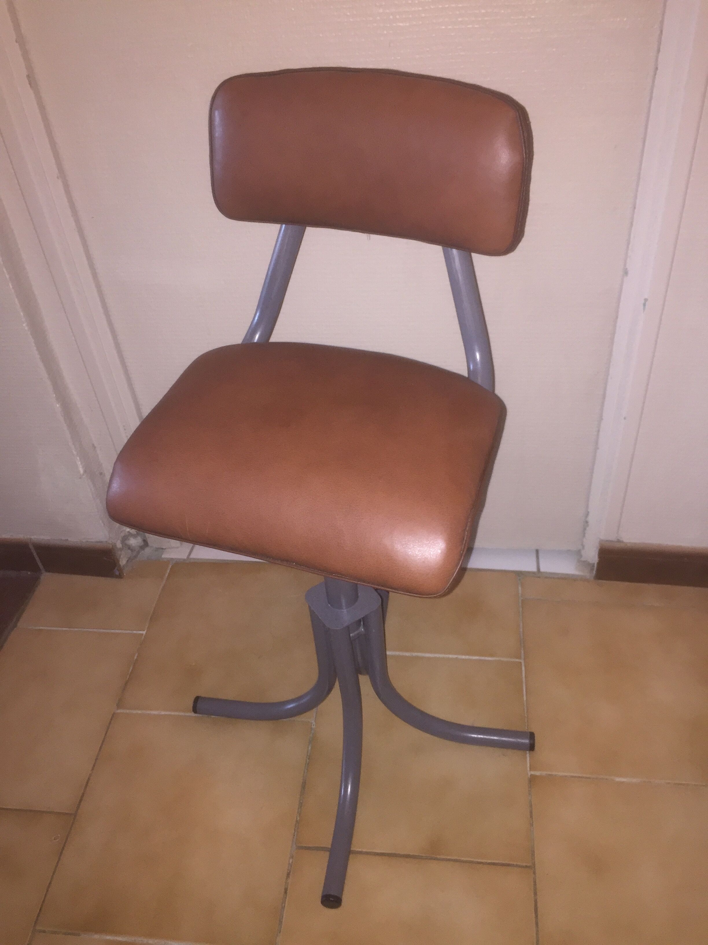 Industrial leather chair