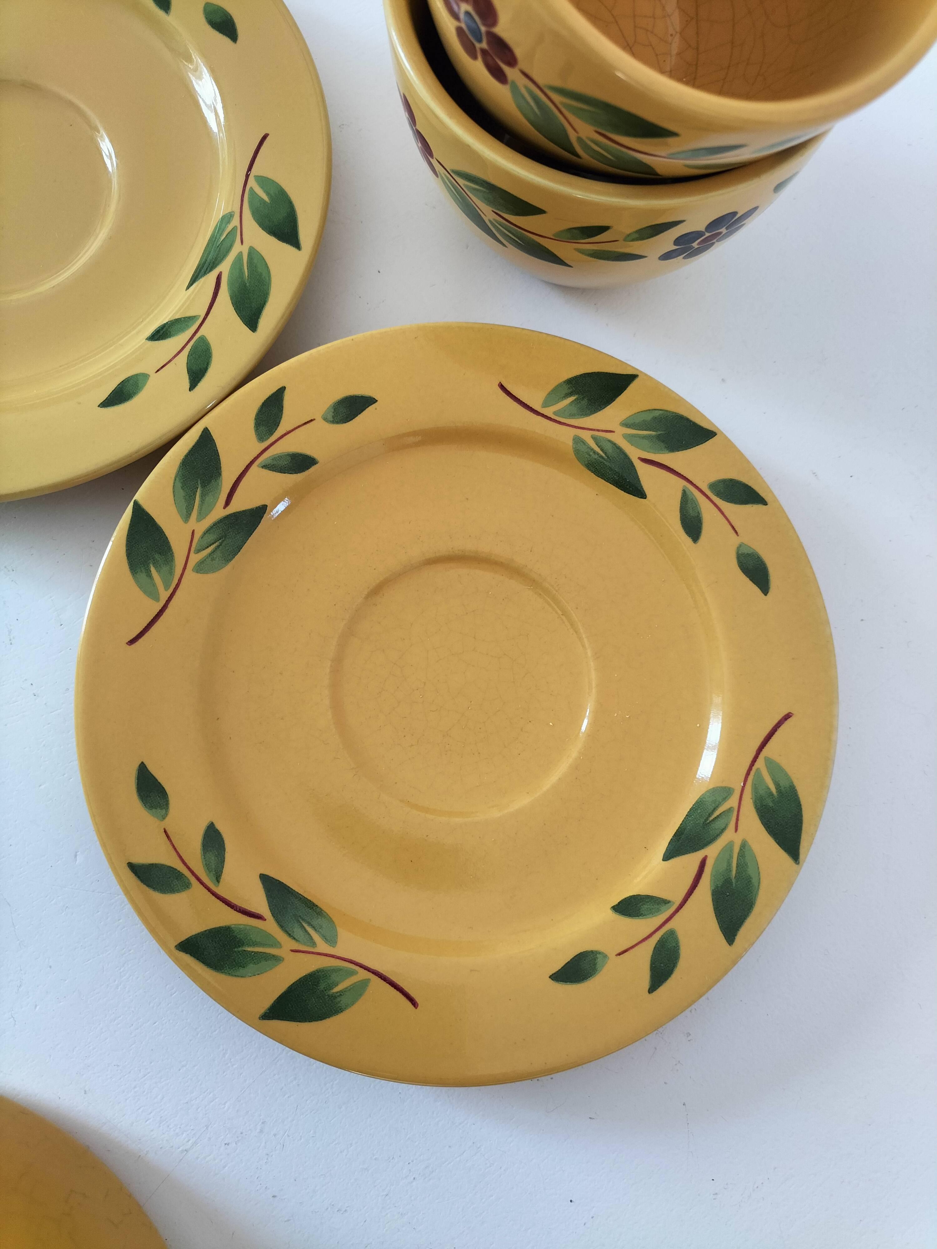 Swedish tea service Christineholm 1970s yellow