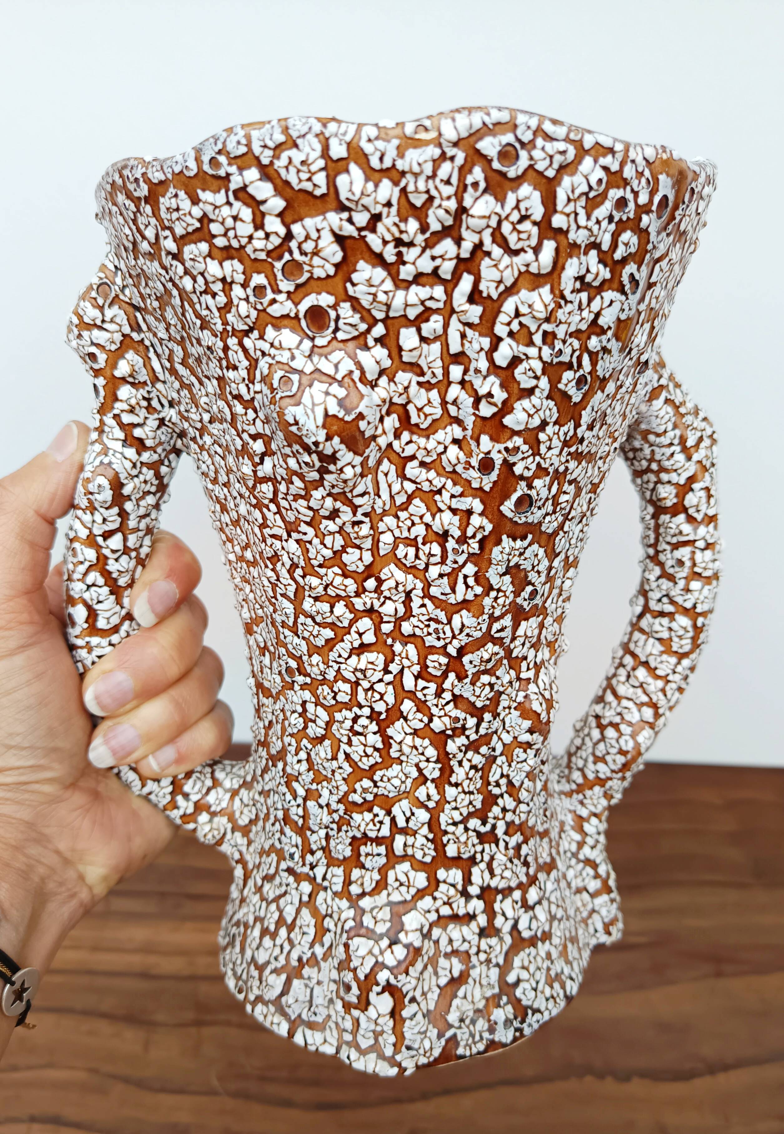 Vintage glazed ceramic vase - Fat Lava
