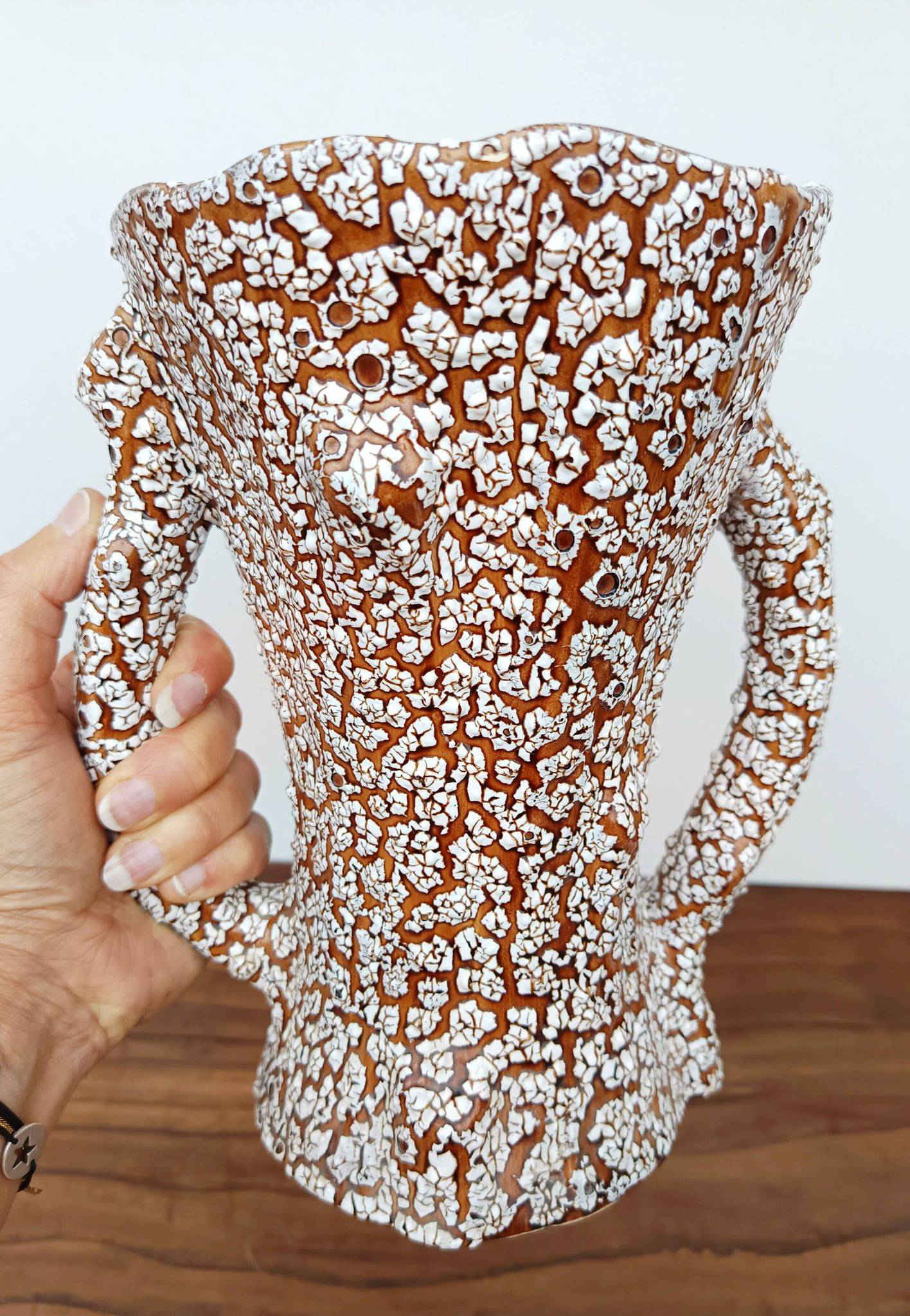 Vintage glazed ceramic vase - Fat Lava