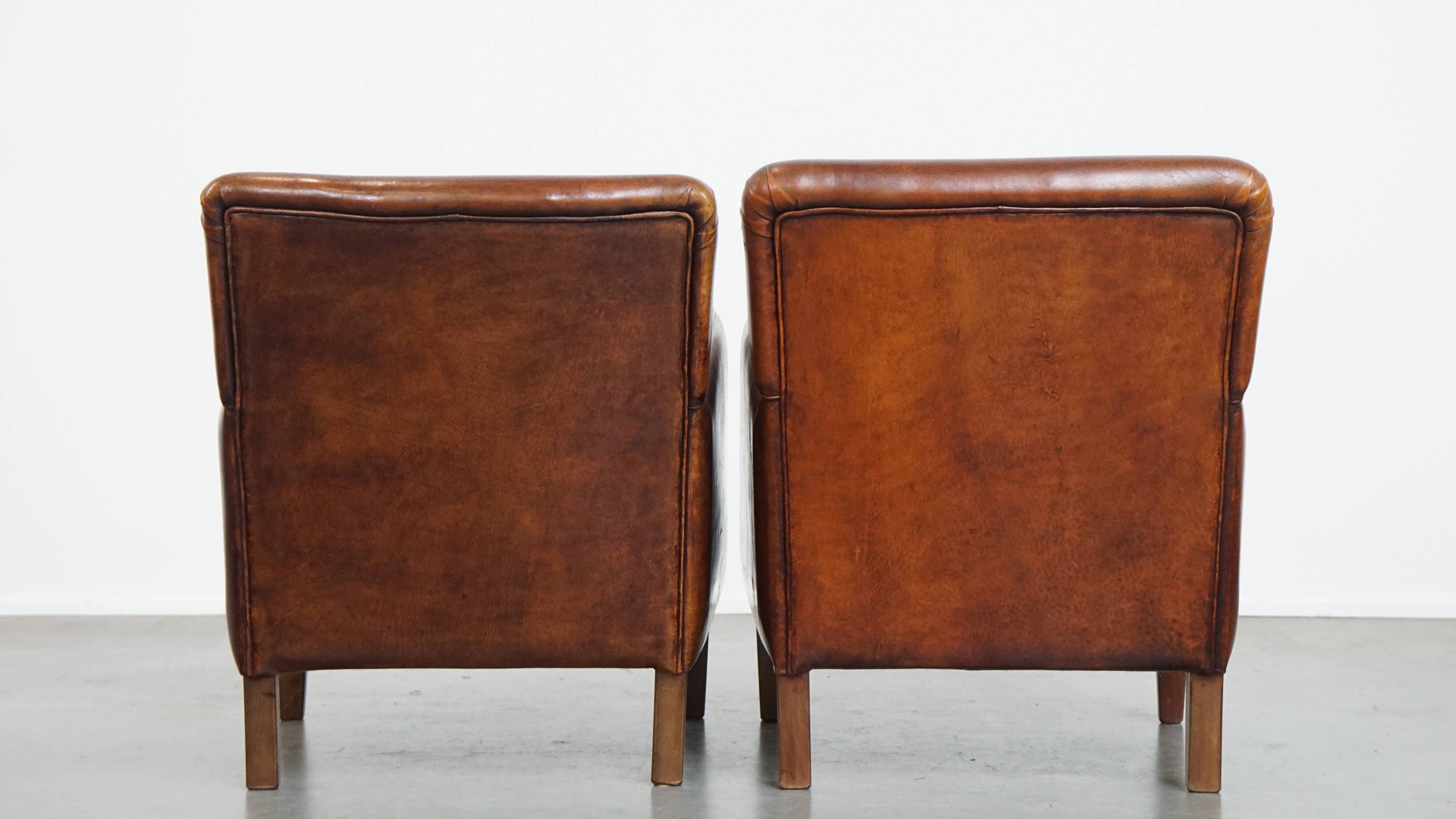 Set of 2 Sheepskin Leather Armchairs