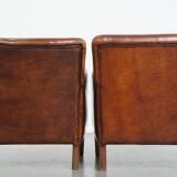 Set of 2 Sheepskin Leather Armchairs