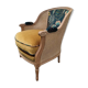 Fauteuil en bois, cannage et velours