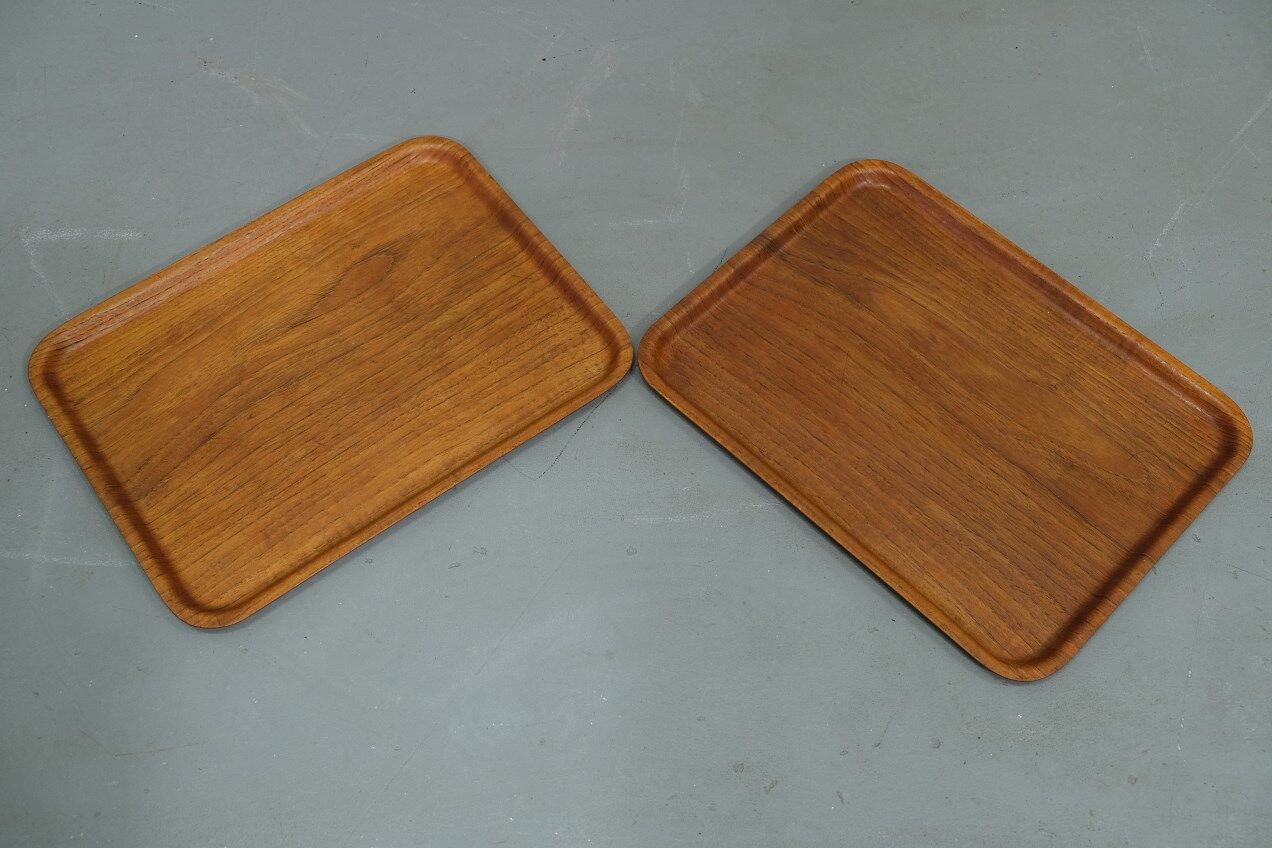 A set of 2 scandinavian teak trays from Silva from 1960s