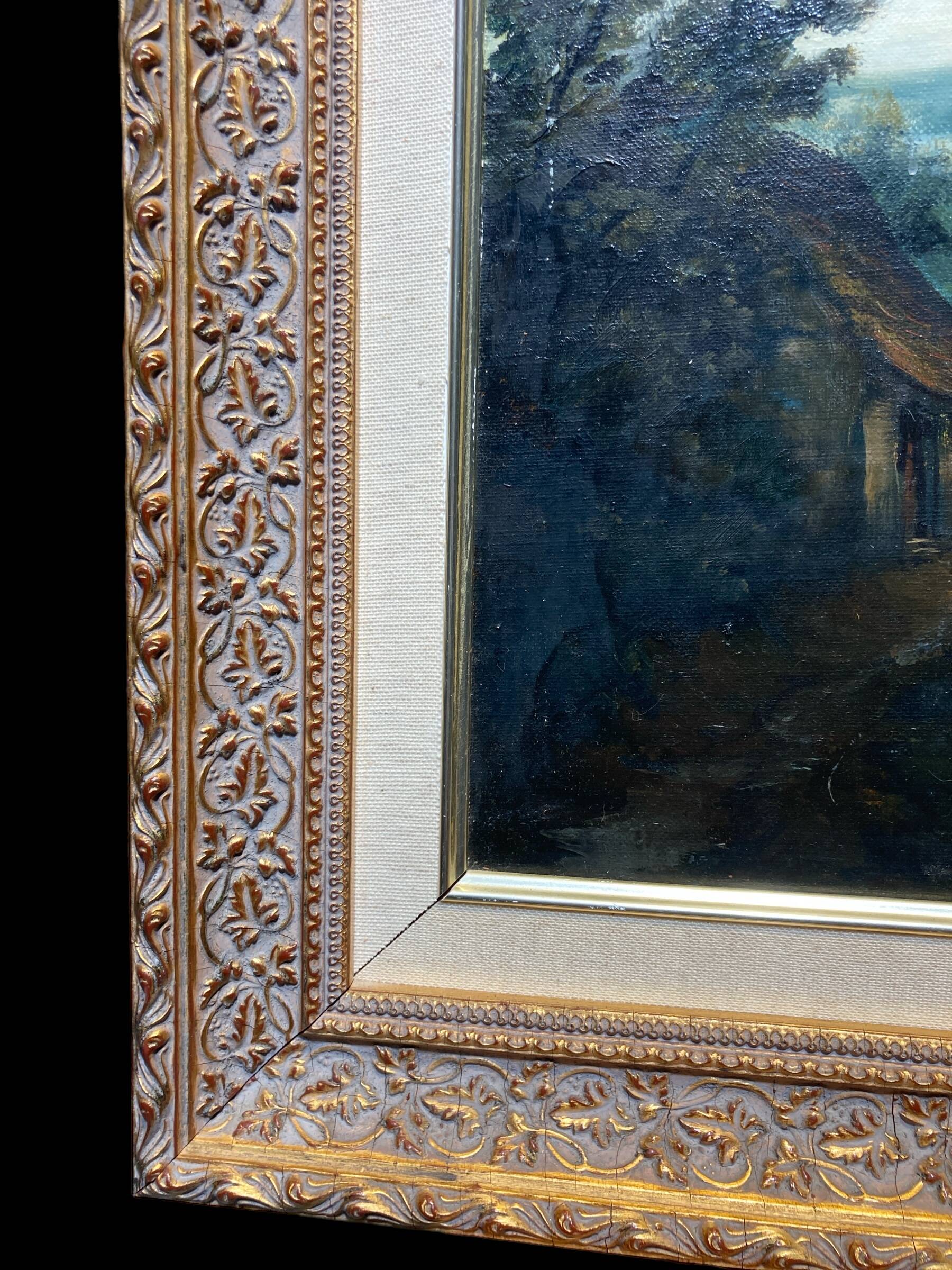 Peinture sur toile, intitulé "Le bocage", signée