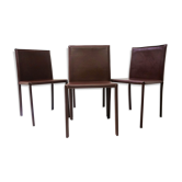 Series of 4 Italian leather chairs
