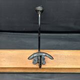 Triple coat rack in metal and wood, 1930-1950