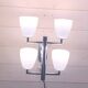 Fontana Arte, Set of 3 4-Light Wall Lamps, White Murano Glass, Italy