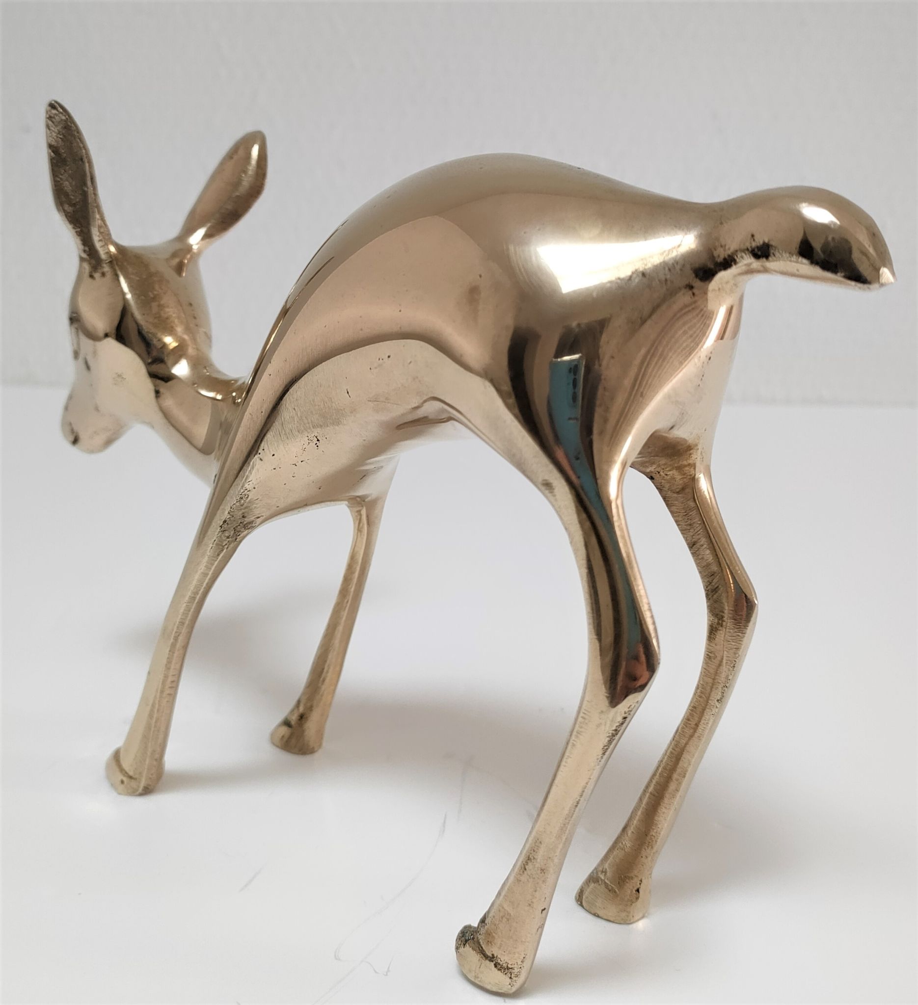 Biche en laiton massif années 80