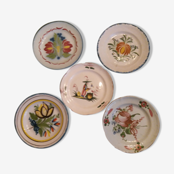 5 earthenware plates