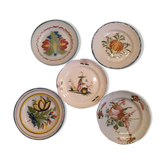 5 earthenware plates