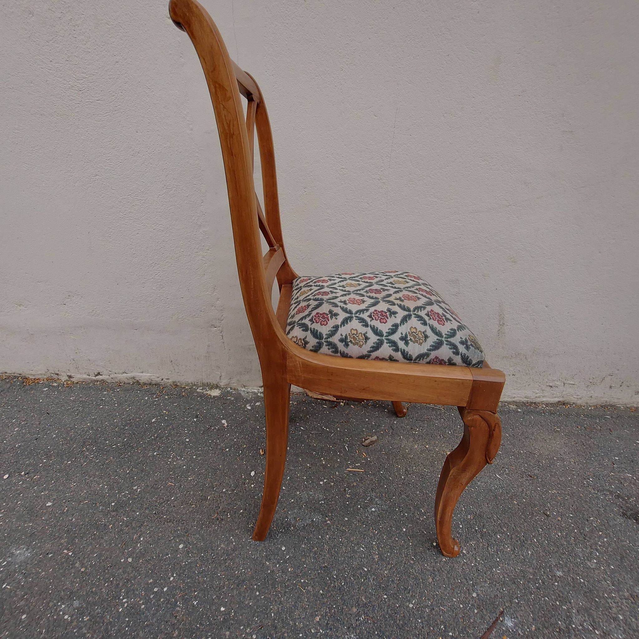1 antique charles x cross-brace chair from the restoration period