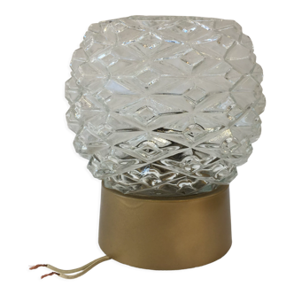 Molded glass wall lamp
