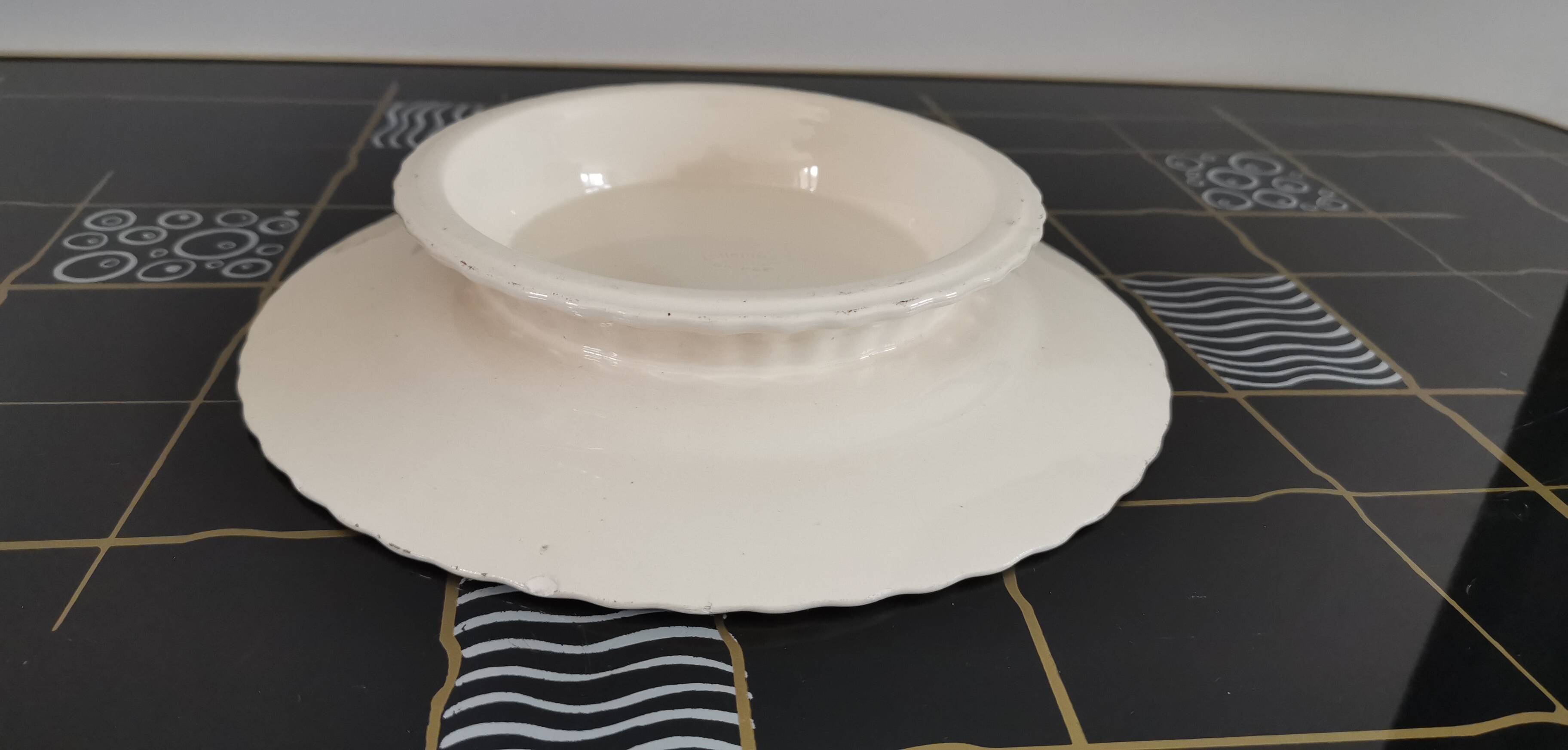 Compotier Longchamp Terre de Fer modèle "rubans"