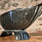 French Art Deco cast iron enamel planter – 1920s–1930s