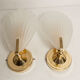 Paire d'appliques murales coquillages verre murano et laiton 1960