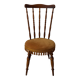 Wooden chair with yellow velvet