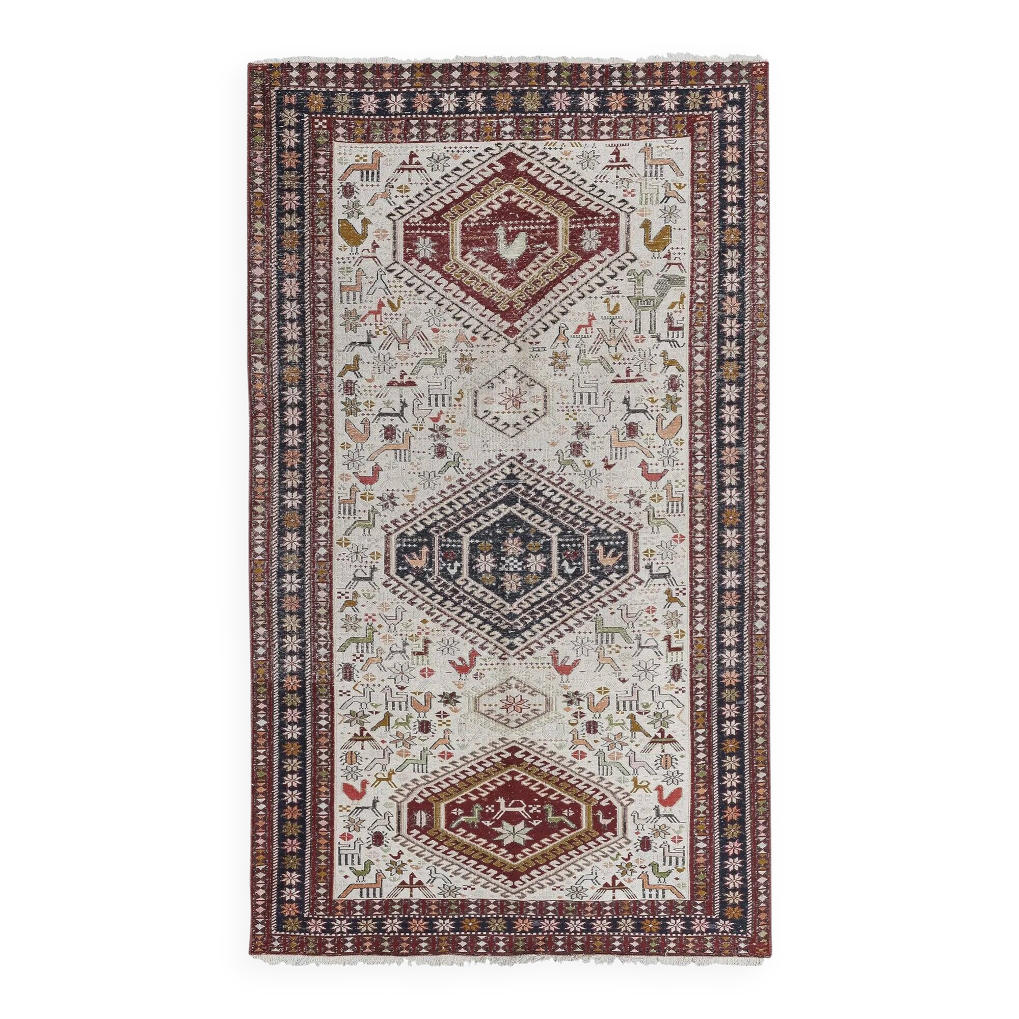 Vintage Turkish kilim handwoven 107x186 cm