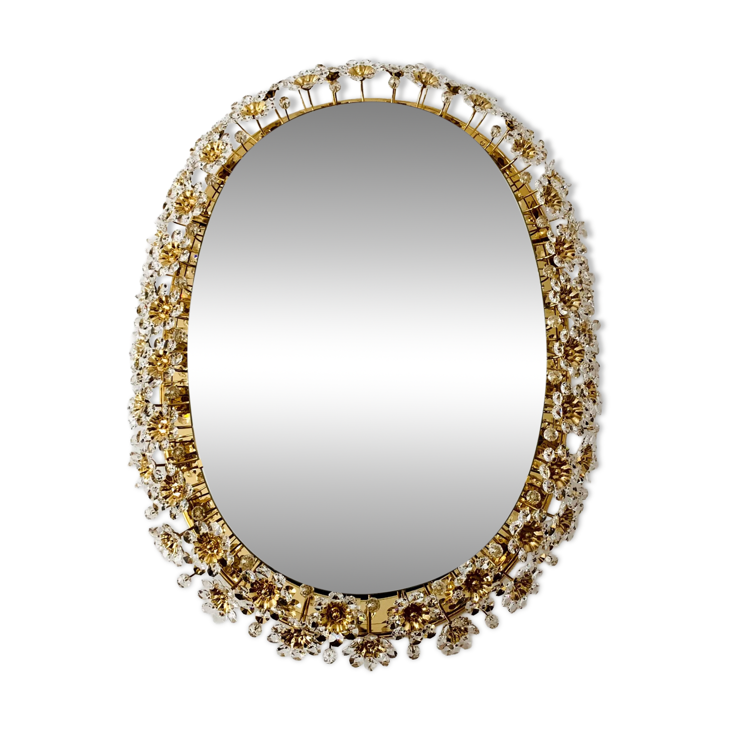 Miroir floral illuminé par Palwa