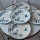 Set of 5 flat plates Iron Earth Longwy model ""