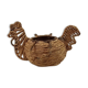 Hen-shaped wicker egg basket