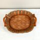 Tray in wood and wicker