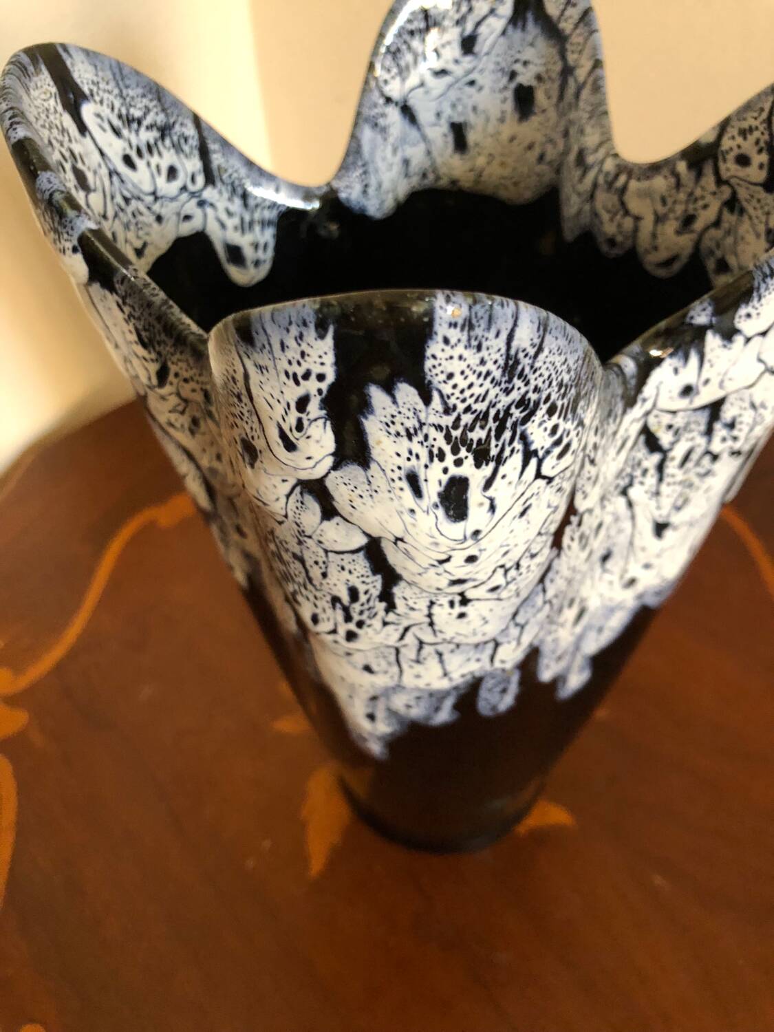 Flame stoneware ceramic vase