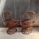 Wicker rattan armchair