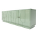 Buffet vintage des années 1970, vert pastel, relief, finition brillante, chrome