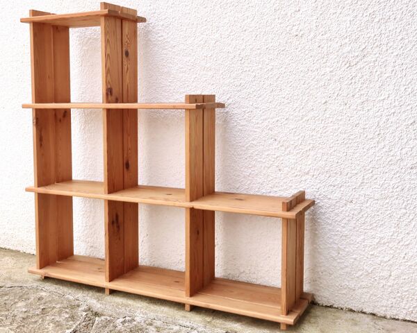 Bibliothèque étagère en bois de pin style montagne Regain