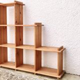 Regain mountain style pine wood shelf bookcase
