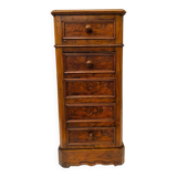 Burl walnut chiffonier bedside table 19th century
