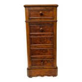 Chevet chiffonier en ronce de noyer XIX siècle
