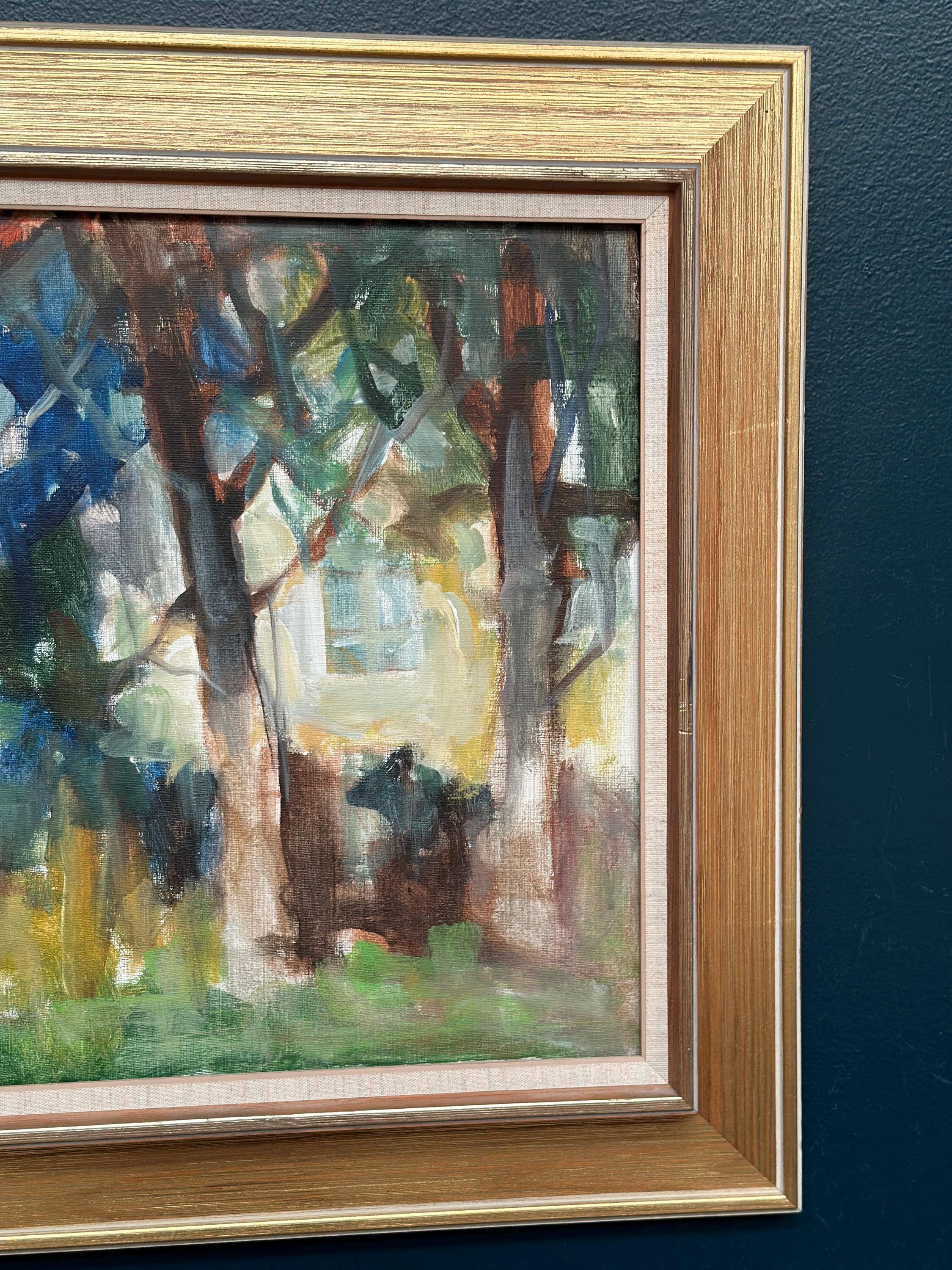 Swedish Oil on Canvas – “Neighbor’s House” by Pia Hesselmark‑Campbell