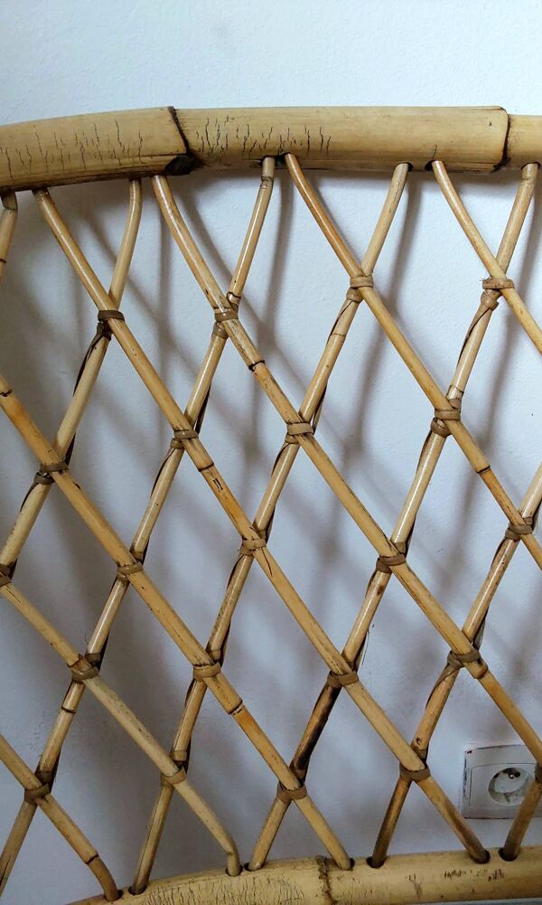 Banquette en rotin vintage
