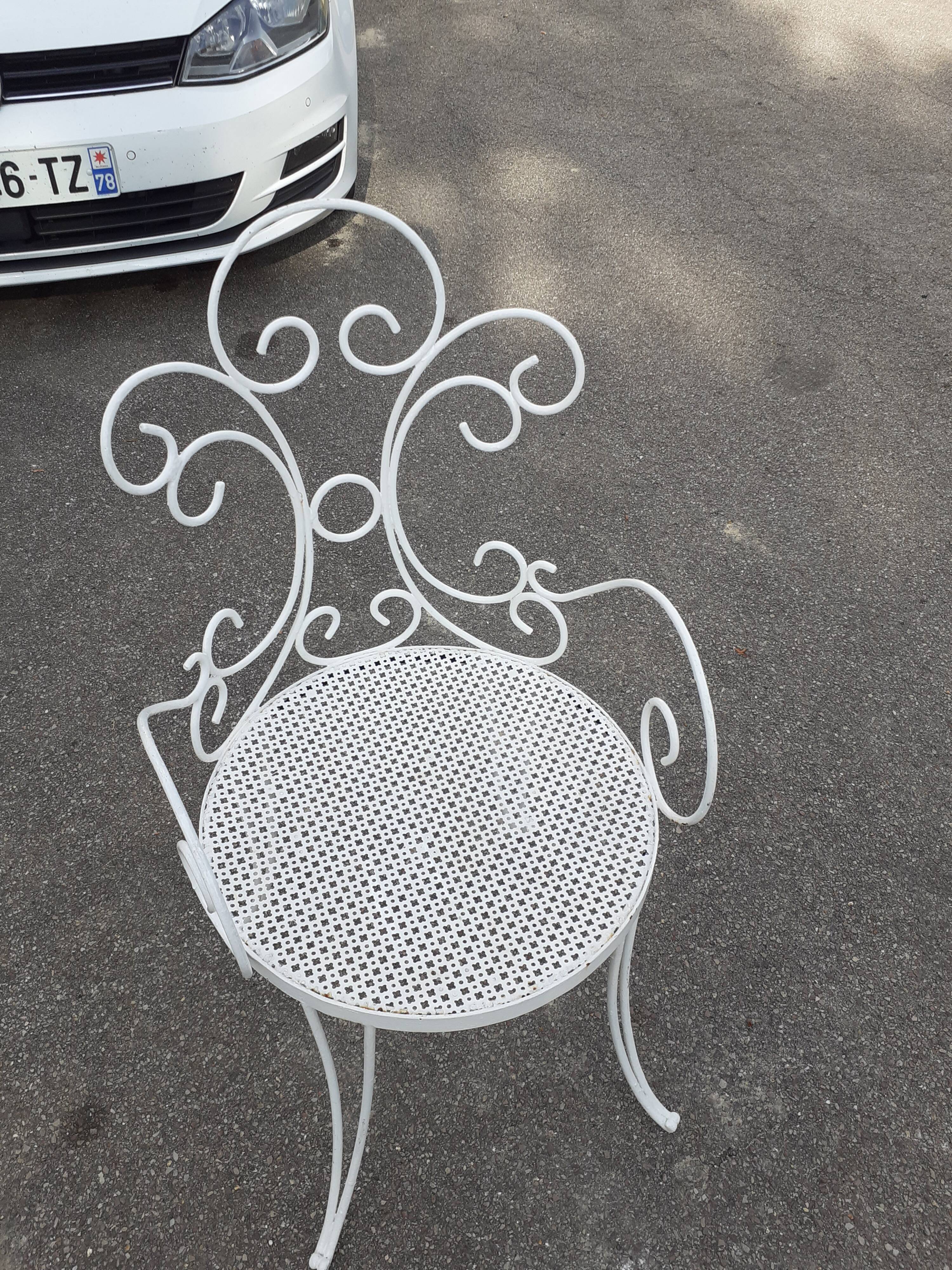 Old wrought iron garden furniture